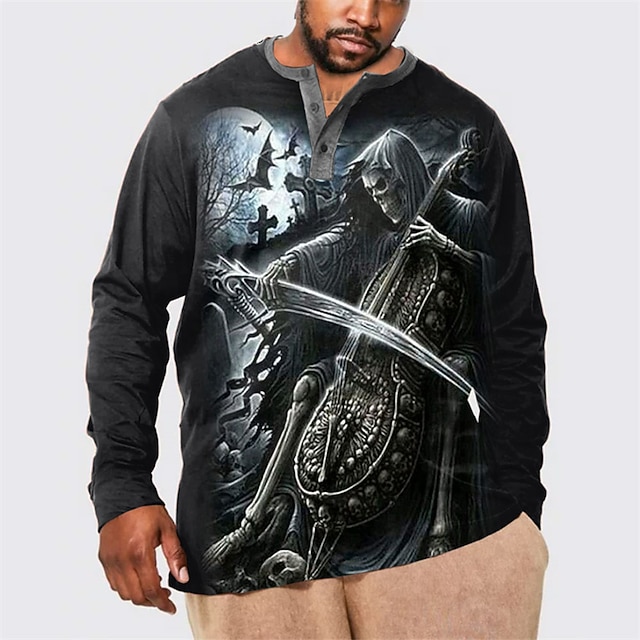 Men's Plus Size T shirt Tee Big and Tall Graphic Crew Neck Spring