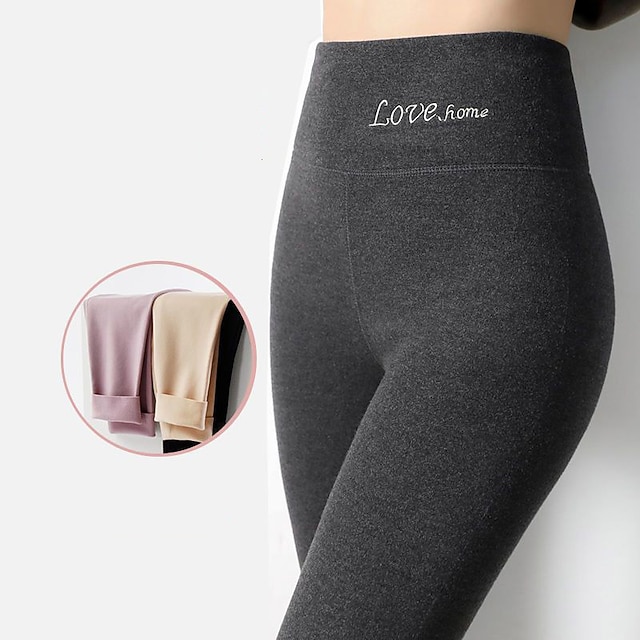  Dame Strømpebukse Leggings Varmt undertøy Mote Ankel-lengde Høy Midje عادي Hold Varm Rumpeløft Komfort Høy Elastisitet Fritid / hverdag Naken Svart Rosa Lilla Mager