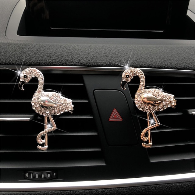  bil luftfrisker legering diamant luftuttak flamingo aroma diffuser bil interiør parfyme klips high end auto inter tilbehør
