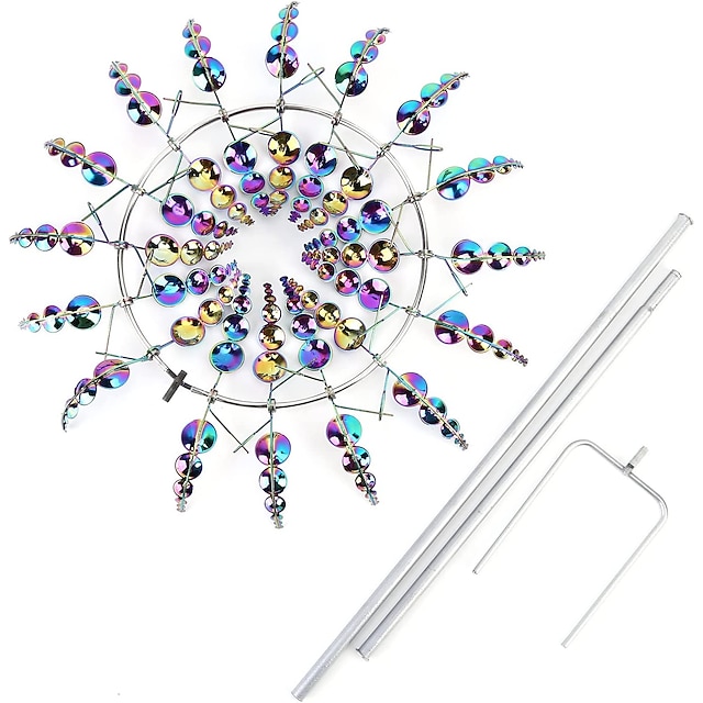 Girandola Da Giardino In Metallo - 126 Cm, Colorata, A Forma Di Mulino A Vento - Foto 7