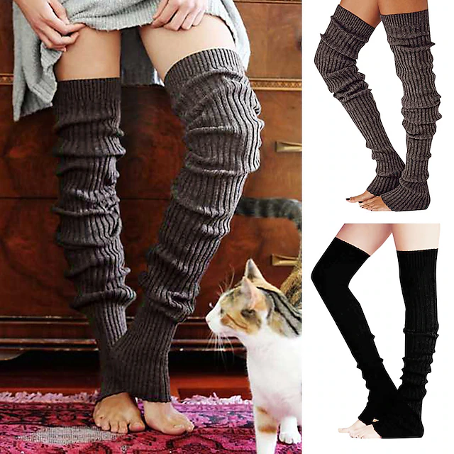 Women's Stockings Leg Warmers Boot Cuffs Party Gift Daily Retro Knit Cotton Casual Casual / Daily 1 Pair 6