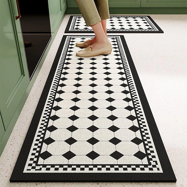 Kitchen Floor Mats Lattice Non-Slip Waterproof And Oil-Proof Mats Dirt-Resistant High-End Diatom MudFoot Pads 13