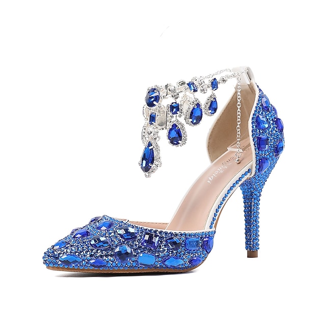 Women's Luxurious Purple Crystal Embellished Wedding Heels with Elegant ...