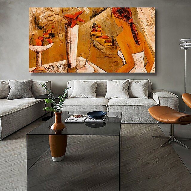 Handmade Oil Painting Hand Painted Vertical Abstract Contemporary