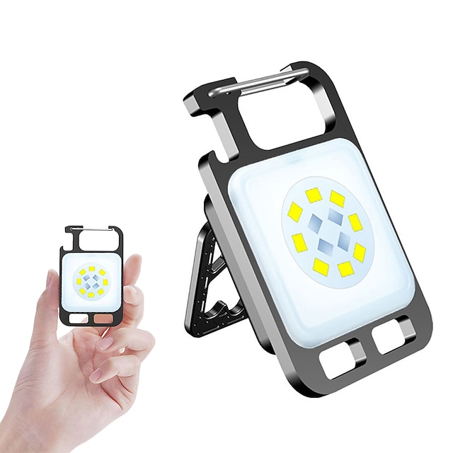  LED-Taschenlampe Mini-Cob-Schlüsselbund zum Aufladen von tragbaren Outdoor-Camping-Leuchten mit Magnet 4 Beleuchtungsmodi für den Camping-Hausgebrauch