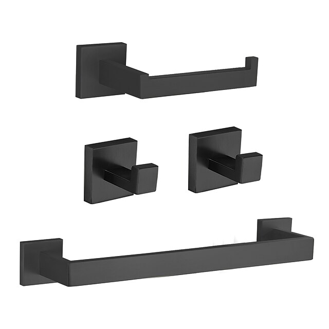  set di ferramenta per il bagno 4 pezzi, accessori per il bagno a parete rimodellati in acciaio inossidabile sus304, include 2 porta accappatoio, 1 portasciugamani, 1 porta carta igienica