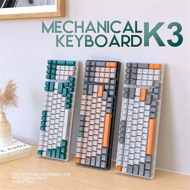  Wired Mechanical Keyboard Gaming Keyboard Ergonomic Keyboard Portable Lightweight Ergonomic Multicolor Backlit Programmable RGB Backlit Keyboard with USB Powered 68 Keys