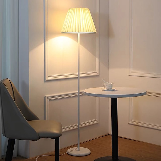  LED Floor Lamp Simple Fabric Bedsides Tall Lamp Living Room Floor Lamps Light Study Room Bedroom Floor Lamps