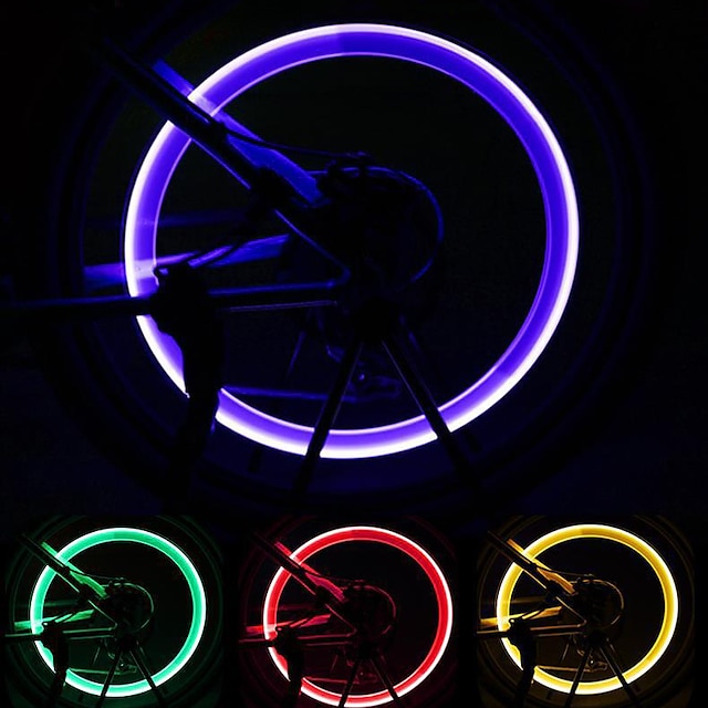  LED Światła rowerowe Migające światła nasadki zaworu Oświetlenie kół - Kolarstwo górskie Rower Kolarstwo Wodoodporny 50 lm Bateria Kolarstwo / Rower / ABS / IPX-4