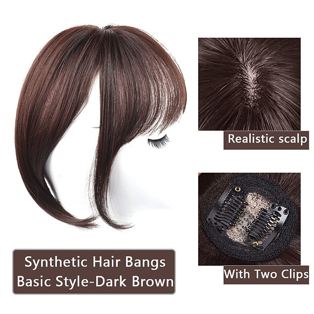 Perruque Synthétique Droite 14 Pouces Avec Frange - Blond Marron, Bonnet Moyen à Dentelle, Résistante à La Chaleur