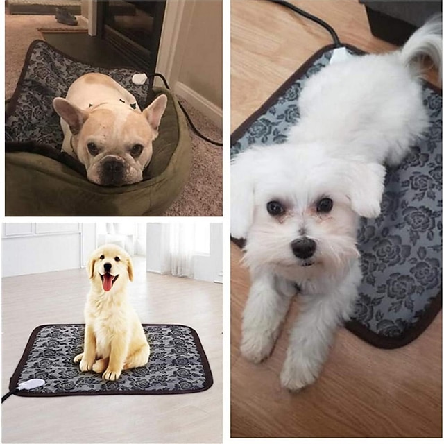 Elektrisches Haustier-Heizkissen - 3 Temperaturen, Wasserabweisend 45x45cm Für Katzen & Hunde