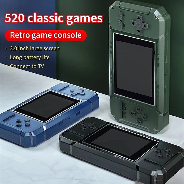  retro draagbare mini handheld game console 8-bit 3.0 inch kleuren lcd game player ingebouwde 800 games