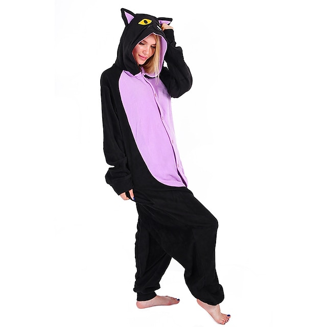  Aikuisten Kigurumi-pyjama Yöasut Yksisarvinen Kissa Hahmo Pyjamahaalarit Flanelli Cosplay varten Miehet ja naiset Karnevaali Eläinten yöpuvut Sarjakuva