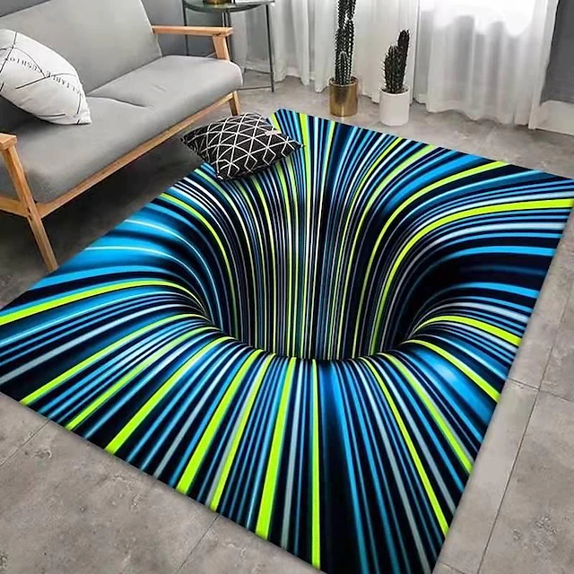 Modern Abstract 3D Vortex Area Rug Thickened Imitation Cashmere Living Room Simple Bedroom Full Bedside Blanket Sofa Home Coffee Table Non-slip Mat 14