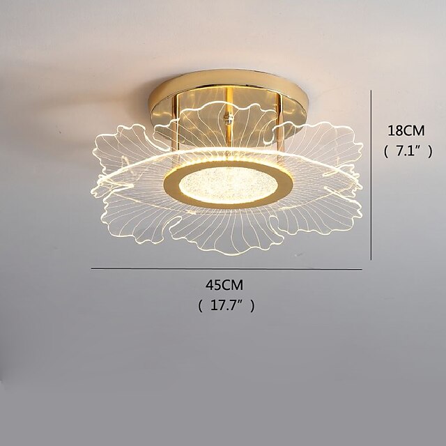  LED-Deckenleuchten Blumenform Kronleuchter 45cm Kreisdesign, moderne LED-Deckenleuchten für Wohnzimmer Lampe Acryl Schlafzimmer Studie warme Beleuchtung