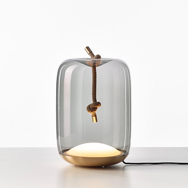  lampes de chevet lampe de table, 3000k 18cm art minimaliste moderne lampe de table en verre salle d'étude lit de chevet lampe de table créative réglable classique lampe de chambre noble 110-240v