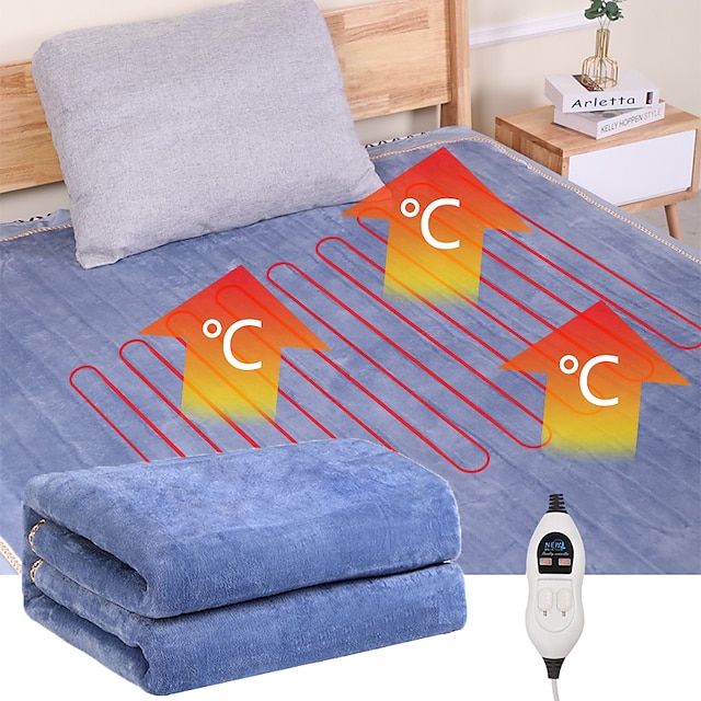  ηλεκτρική κουβέρτα θερμαινόμενη κουβέρτα ριχτάρι με ψηφιακό χειριστήριο, μαλακό fleece θερμαινόμενη κουβέρτα ριχτάρι με χρονοδιακόπτη που πλένεται στο πλυντήριο
