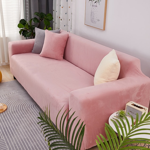  capa de sofá elástica espessa de pelúcia elástica sofá secional poltrona loveseat 4 ou 3 lugares em forma de l cinza macio durável lavável