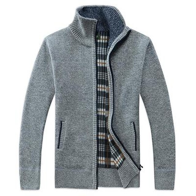 Cardigan Uomo Con Cerniera - Maglione Inverno Maniche Lunghe E 2 Tasche - Foto 4