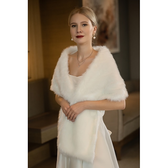  șaluri împachetări de mireasă elegante păstrează cald fără mâneci blană artificială împachetări de nuntă de toamnă cu culoare pură pentru nunta de iarnă