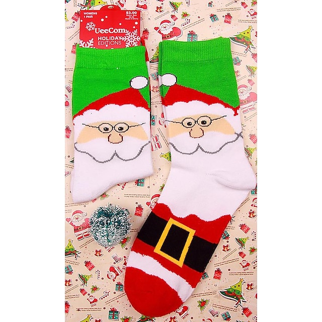  Men's Women's Crew Socks Party Christmas Multi Color Spandex Nylon Cotton Casual Classic Warm Cute 1 Pair