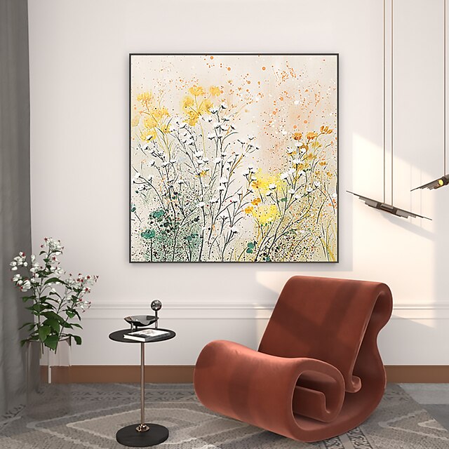 Handmade Oil Painting Canvas Wall Art Decor Original Colorful Flowers Painting Abstract Plant Floral Painting for Home Decor With Stretched Frame/Without Inner Frame Painting 8