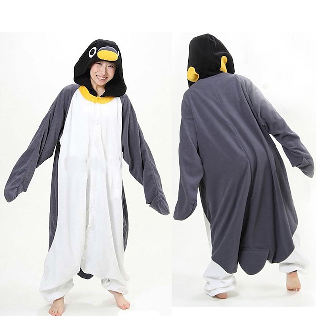  Adults' Kigurumi Pajamas Nightwear Penguin Character Onesie Pajamas Funny Costume Flannel Cosplay For Men and Women Carnival Animal Sleepwear Cartoon