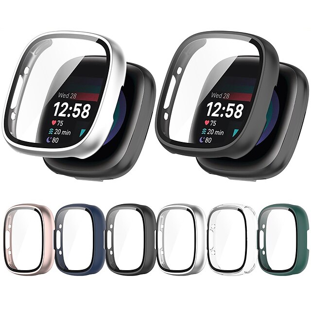  1 pachet Husa ceas cu Protector de ecran Compatibil cu Fitbit Versa 4 Sense 2 / Sense 2 Rezistent la zgârieturi Robust Rezistent la Praf TPU Uita-te Capac