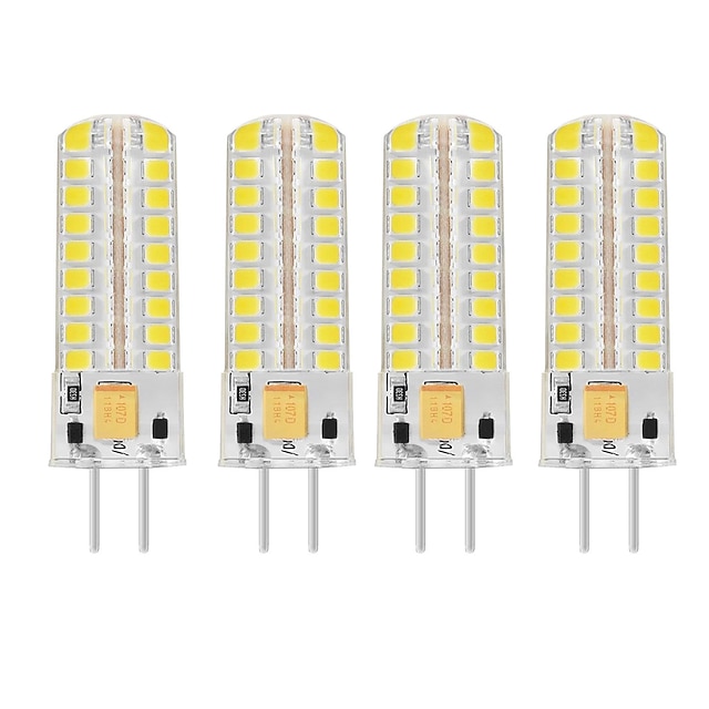  LED Corn Lights 4pcs Optional G4  GY6.35 7W 72LED Beads SMD 2835 Silica Gel 700 lm Warm White White Crystal Chandelier Bulb  Lighting Source  AC/DC12V