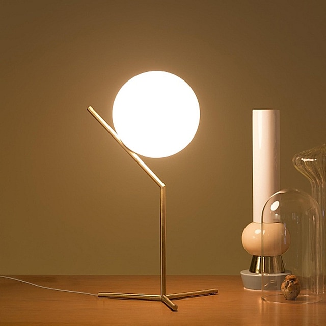  Lampe de table boule design lampe de lecture lampes d'ambiance moderne contemporain alimenté en courant continu pour les magasins cafés bureau laiton 110240v