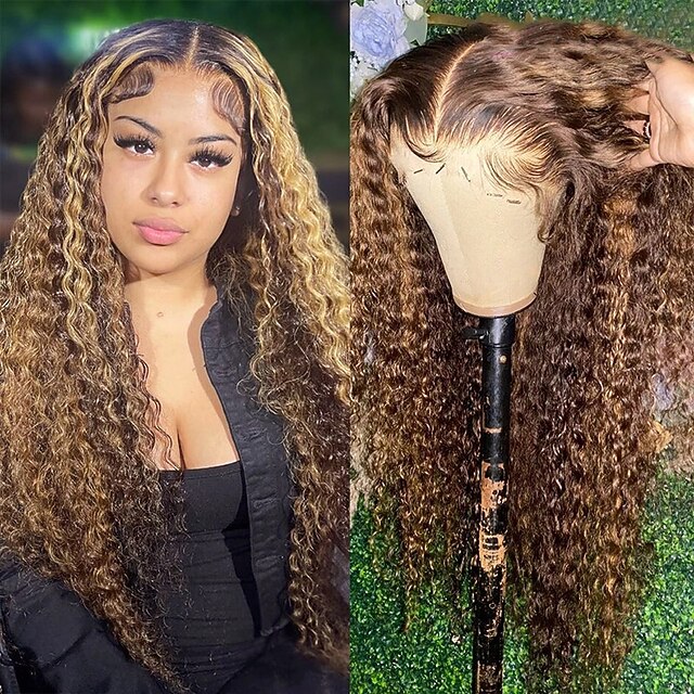 Ishow 100 real hair Piano color P4/27 T lace 13x4X1 transparent mesh