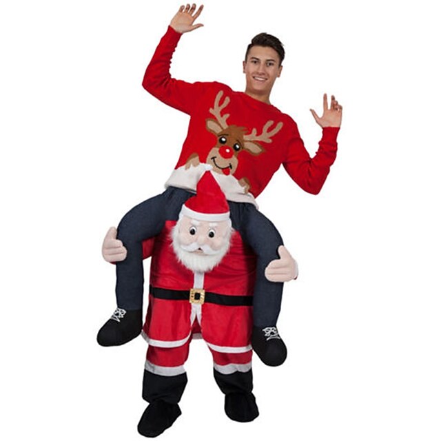 Santa Suit Santa Claus Cosplay Costume Women's Christmas Cosplay Costume Adults Christmas Carnival Masquerade Christmas Eve Christmas Party Onesie3
