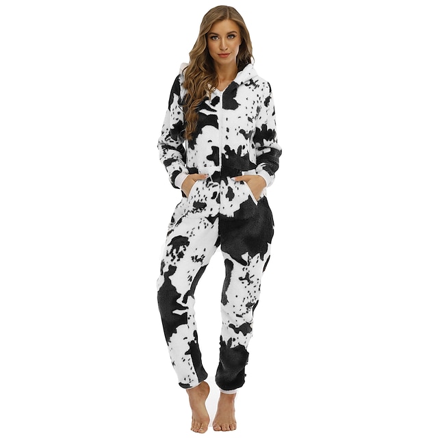 Aikuisten Kigurumi-pyjama Yöasut lehmät Hahmo Pyjamahaalarit Flanelli Cosplay varten Miehet ja naiset Joulu Eläinten yöpuvut Sarjakuva
