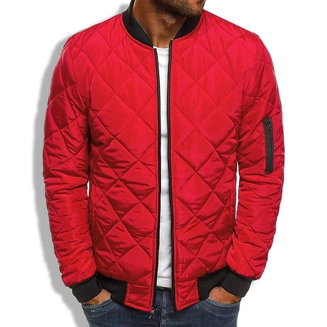  Herren Wintermantel Winterjacke Daunenjacke Steppjacke Lässig Warm Winter Einfarbig Klassisch & Zeitlos Marineblau Weinrot Armeegrün Schwarz Rote Jacken