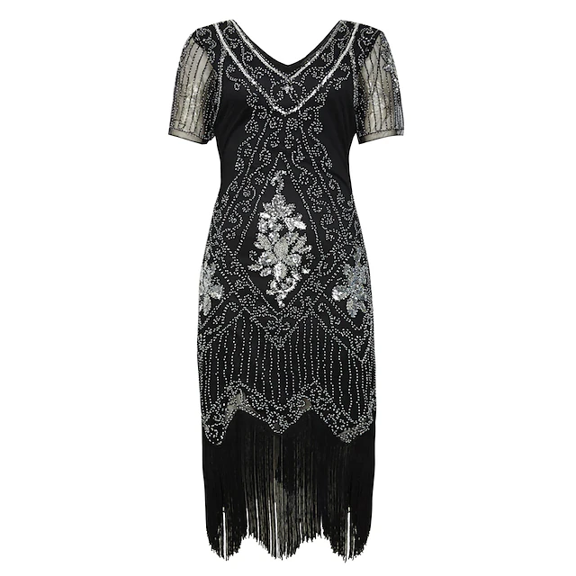 Roaring 20s 1920s Cocktail Dress Vintage Flapper Dress Masquerade Prom ...