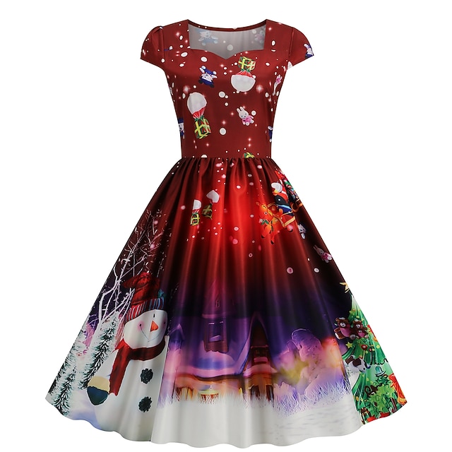  Rochie de Crăciun Pentru femei 1950 Adulți Crăciun Mascaradă Ajunul Craciunului Crăciun Petrecere Revelion Rochie