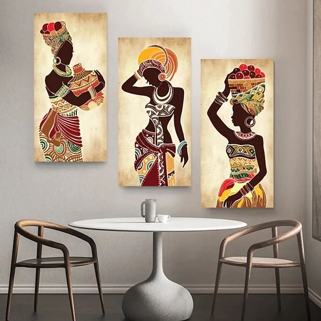  1 パネル人版画アフリカ女性壁アート現代絵家の装飾壁掛けギフトロールキャンバス非フレーム未延伸