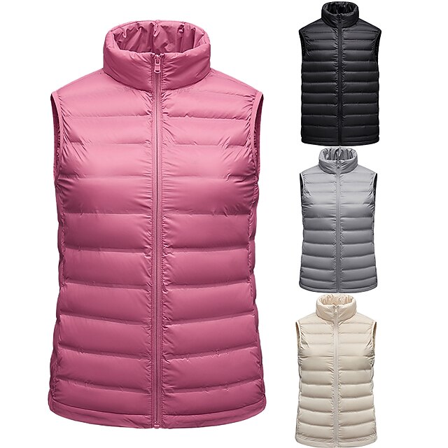 Women's Hiking Down Jacket Hiking Vest Quilted Puffer Jacket Sleeveless