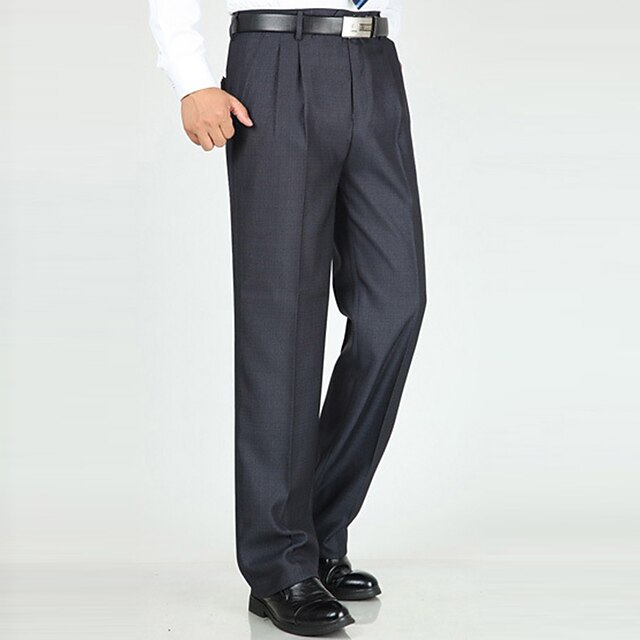Men's Dress Pants Trousers Casual Pants Pleated Pants Pocket Plain