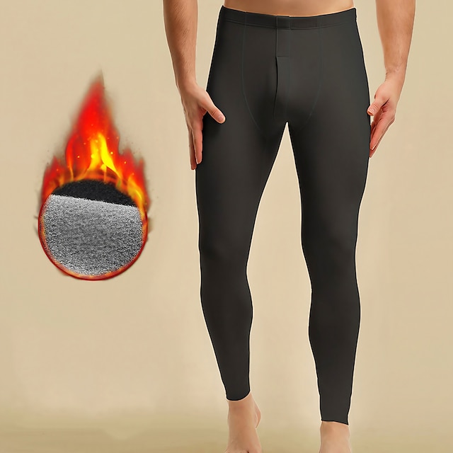 Men's Long Johns Thermal Underwear Thermal Pants Pure Color Basic ...