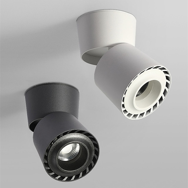  led 12w dimbar takspotlight kunstbelysning spotlight innendørs vegglampe taklampe 960lm svart hvit