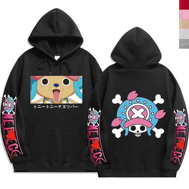  One Piece Tony Tony Chopper Hoodie Anime Cartoon Anime Front Pocket Graphic For Couple's Men's Women's Adults' Hot Stamping