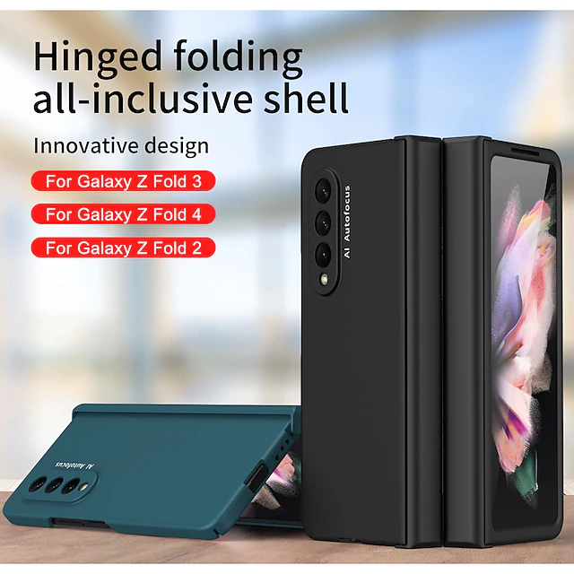 Phone Case For Samsung Galaxy Z Fold 7 Z Fold 5 Z Fold 4 Z Fold 3 Flip Bumper Frame Flip Full Body Protective Solid Colored PC 18