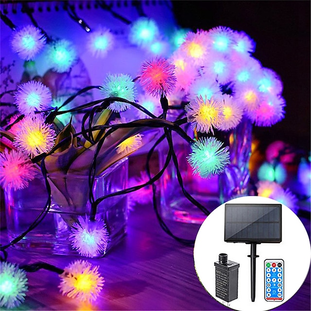  Firefly Dandelion Fairy String Lights 10M-50M Solar and Plug-in Dual Purpose Outdoor Waterproof Blossoms String Lights  Flowers Creative String Lights Holiday Lights Outdoor Party Holiday Solar EU  Sola US  1set