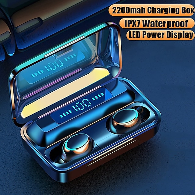  TWS True Wireless Earbuds Bluetooth Hifi Stereo Touch Control Earphone With Magnetic Switch Large Capcity Charging Box Power Bank LED Digital Display Headset For Sport Fitness Music