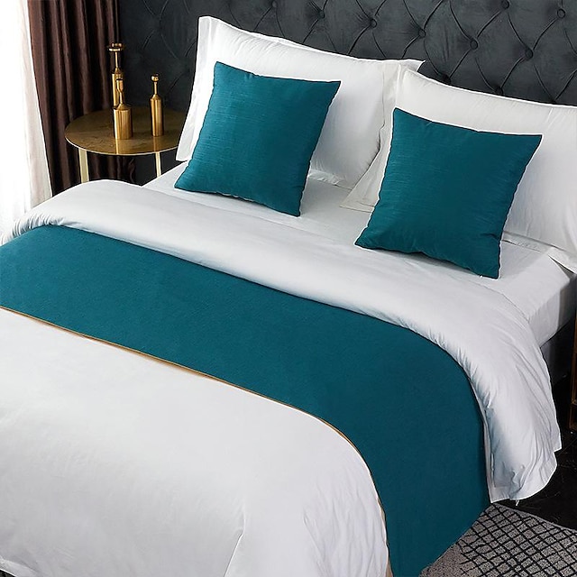  Chemin de lit écharpe de lit, écharpe de lit décorative pour couvre-lits d'hôtel à la maison foulards protection chemin de lit solide moderne pour pied de lit décoration de literie de chambre à