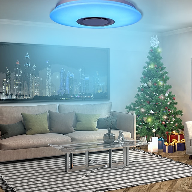  led loftslampe med bluetooth højttaler 15.7in 36w højkvalitets højttaler rgb farveskift app fjernbetjening til hjemmefest stjernelys ac220v