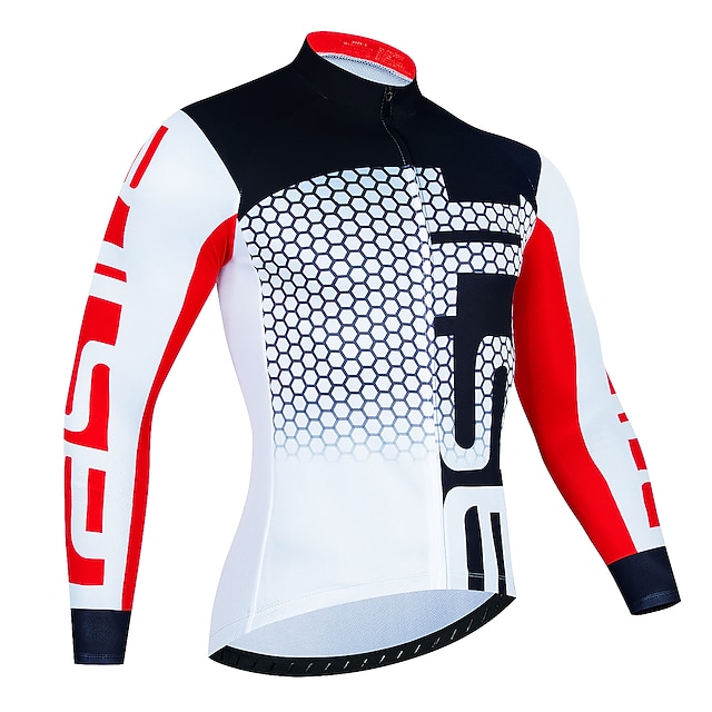 Men's Cycling Jersey Long Sleeve Bike Jersey Top with 3 Rear Pockets