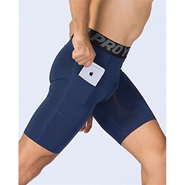  Men's Running Tight Shorts Compression Shorts with Phone Pocket High Waist Compression Clothing Athletic Spandex 4 Way Stretch Breathable Quick Dry Fitness Gym Workout Running Sportswear Activewear