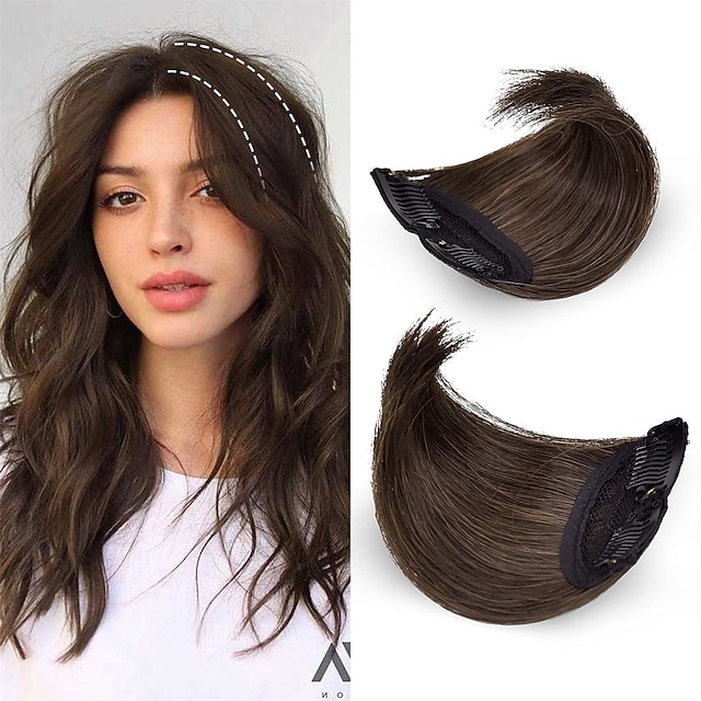 Addomg Color Extensions 2 pack 4 inch Short Thick Hairpieces Adding Extra Hair Volume Clip in ...